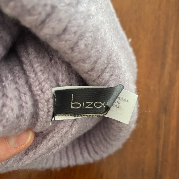 Cozy Purple Bizou Ribbed Knit Beanie - Picture 5 of 6